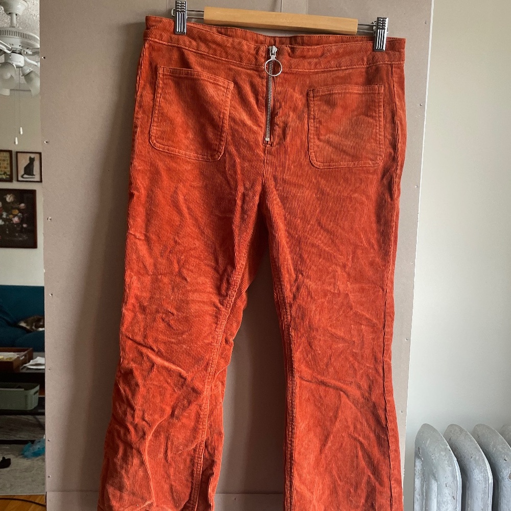 Cropped Flare Corduroy Pants